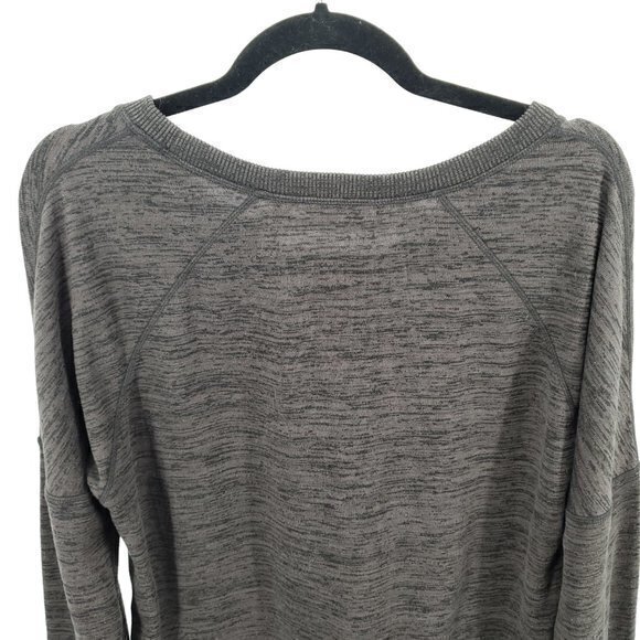 Athleta Blissful Sharkbite Long Sleeve Side Zip Top L Shale Heather Gray - Picture 5 of 16